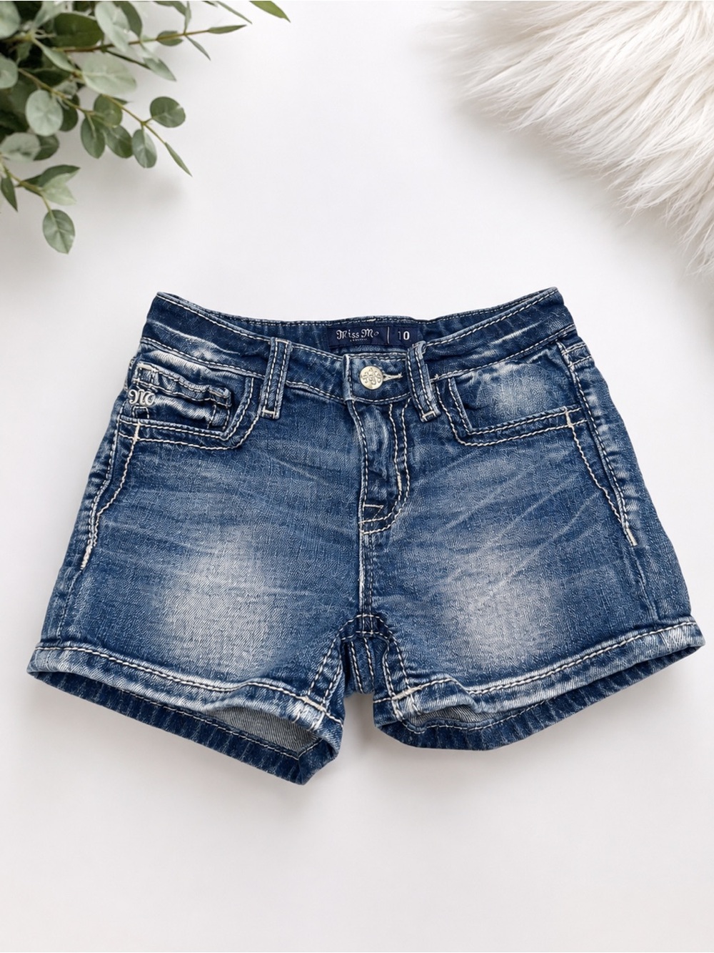 Miss Me blue Medium Wash Denim Shorts